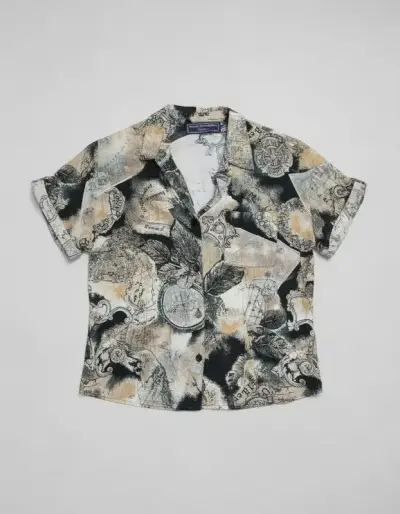 Blusa estampada vintage Brujula Talla S - miniatura 6