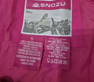 Pantalón de nieve rosa infantil - miniatura 3