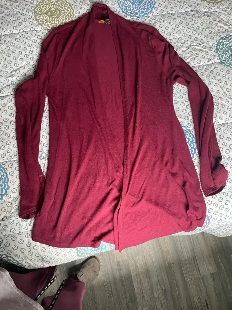 Cardigan burdeos largo mujer