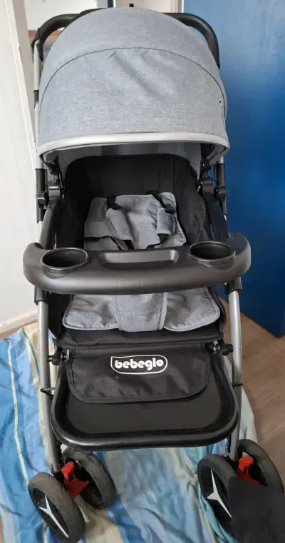 Coche de bebé gris Bebeglo - miniatura 3