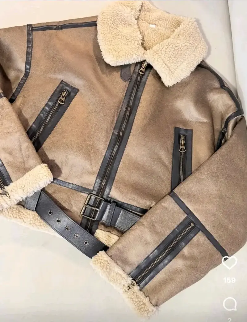 Chaqueta aviador marrón con cierre