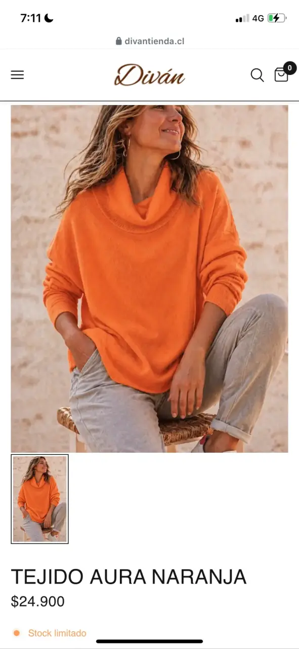 Jersey tejido naranja