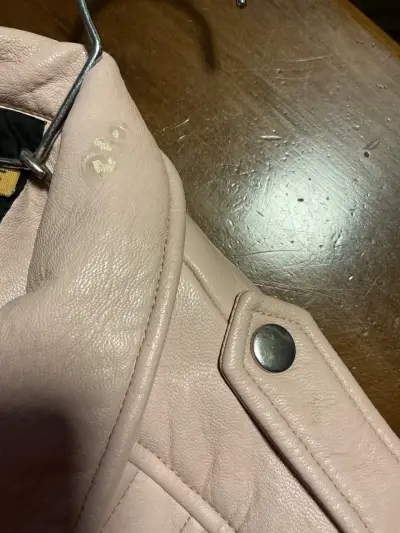 Chaqueta de cuero beige - miniatura 3