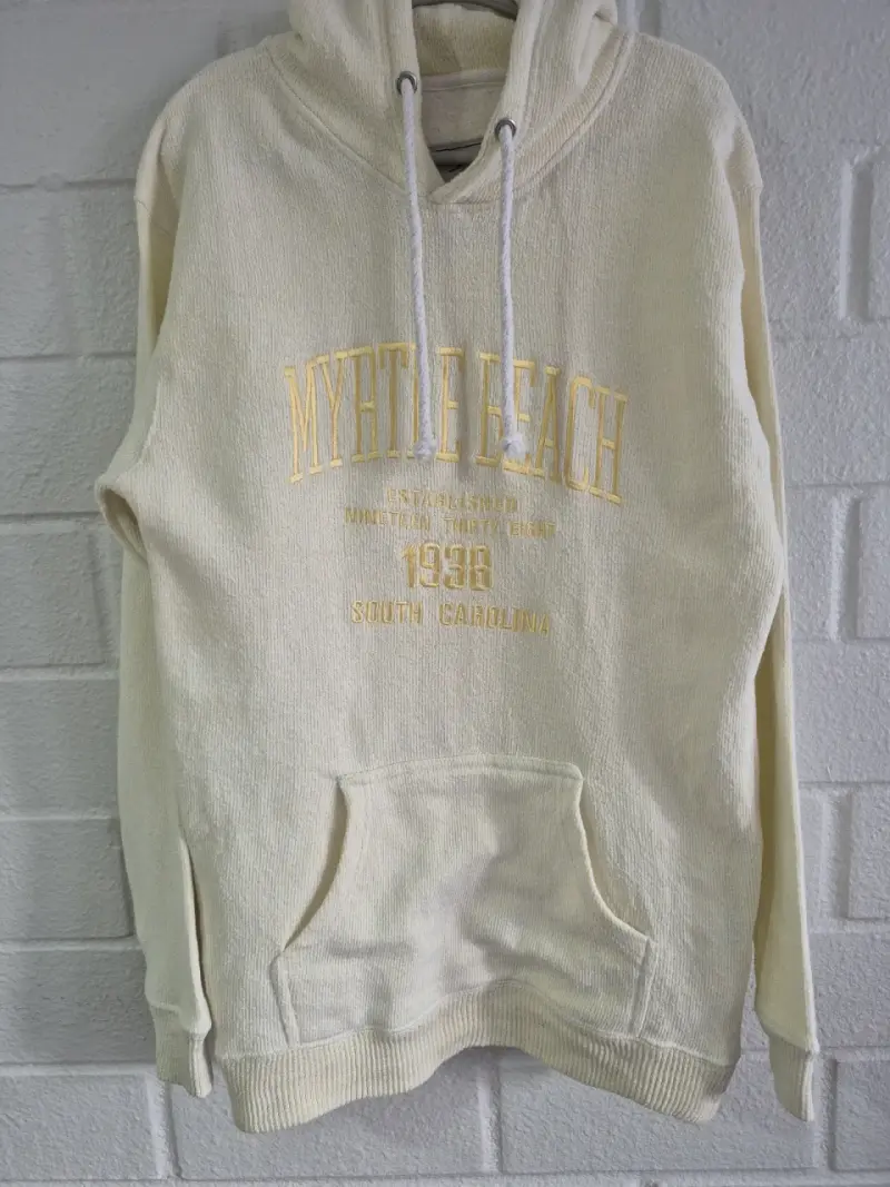 Polerón beige con capucha L