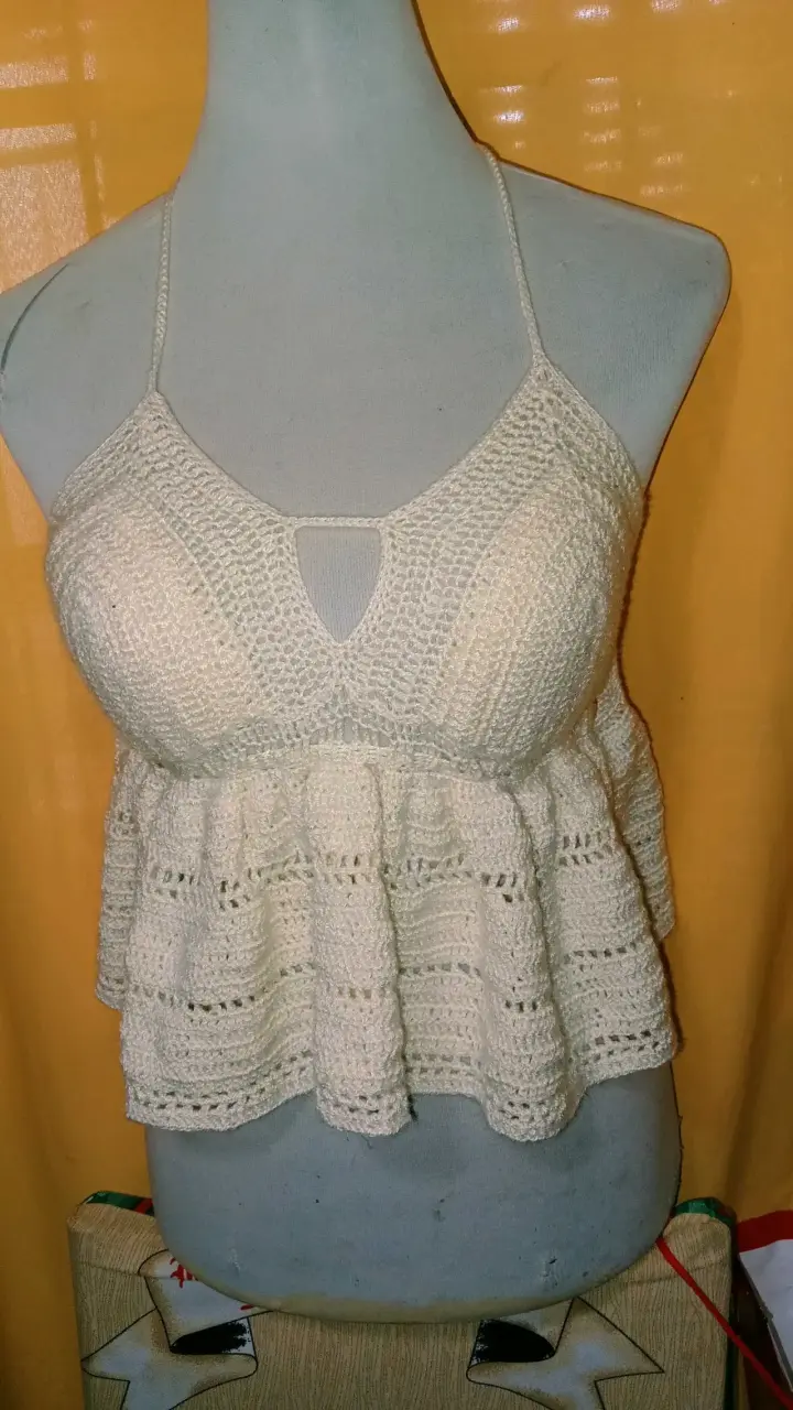 Top tejido blanco