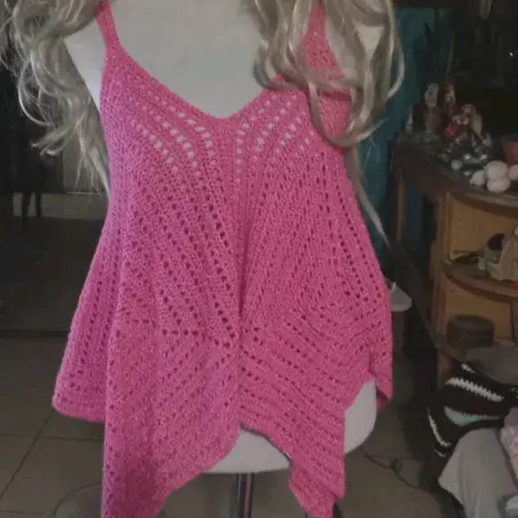 Polera tejida rosa