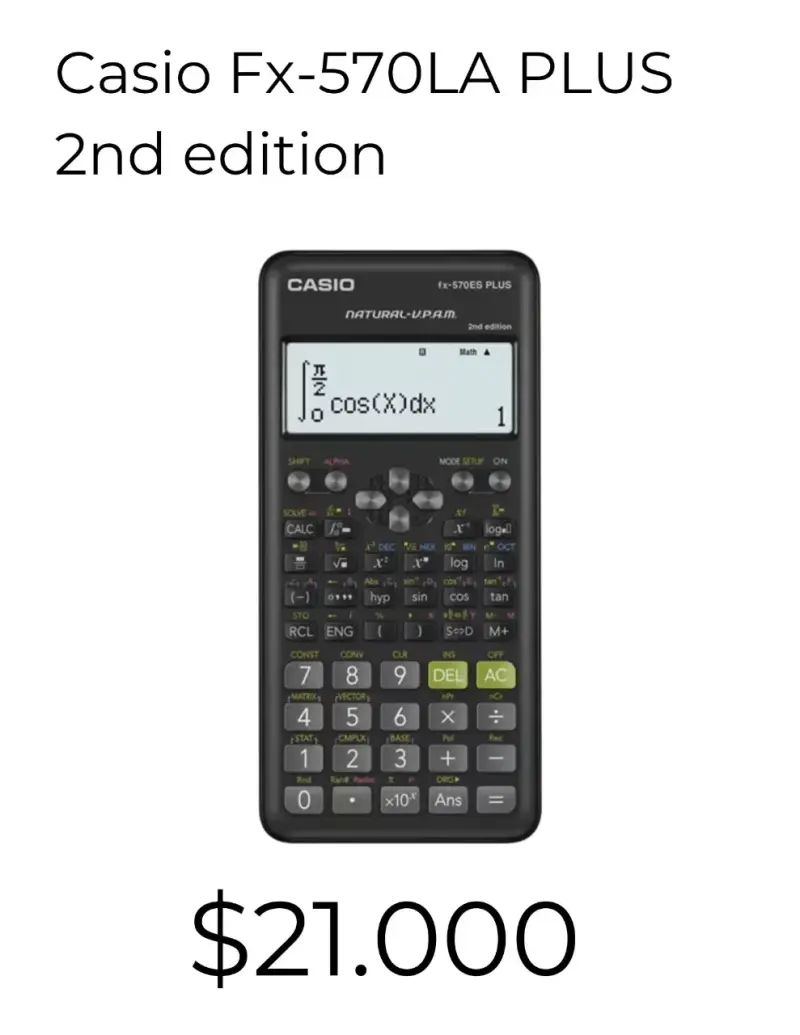 Calculadora Cientifica Casio Fx-570LA PLUS - 1