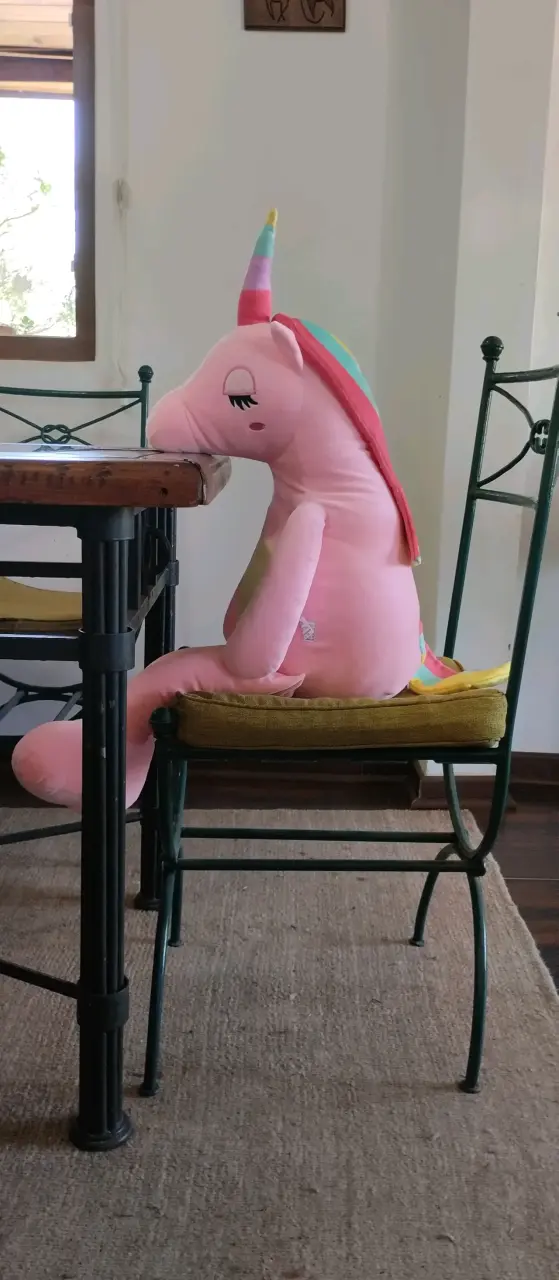Peluche unicornio rosa grande - 2