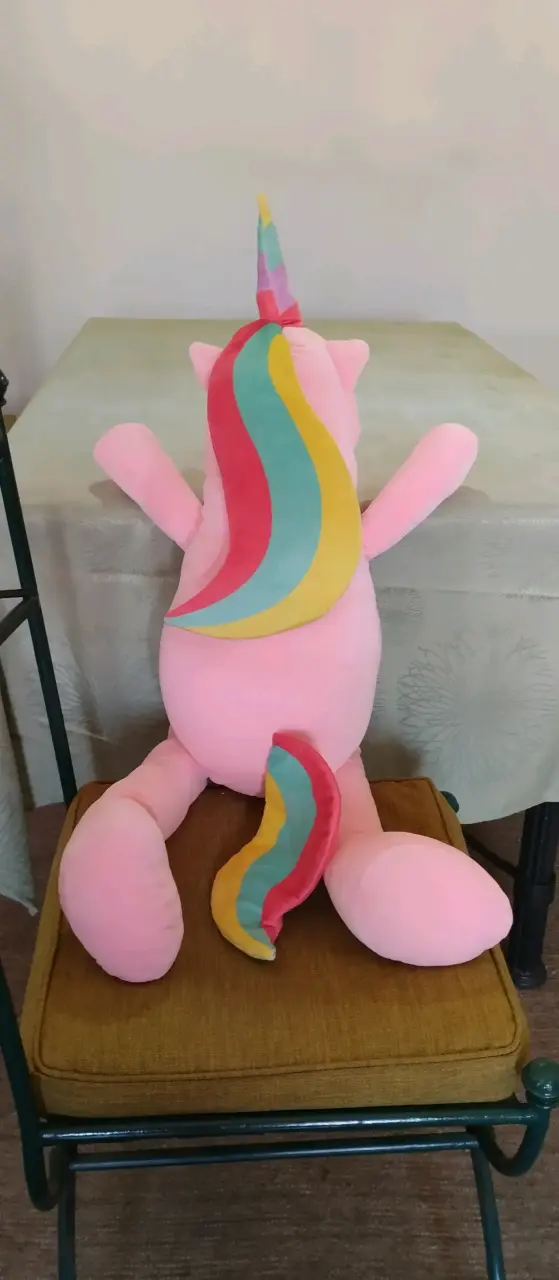 Peluche unicornio rosa grande - 3