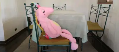 Peluche unicornio rosa grande - miniatura 4