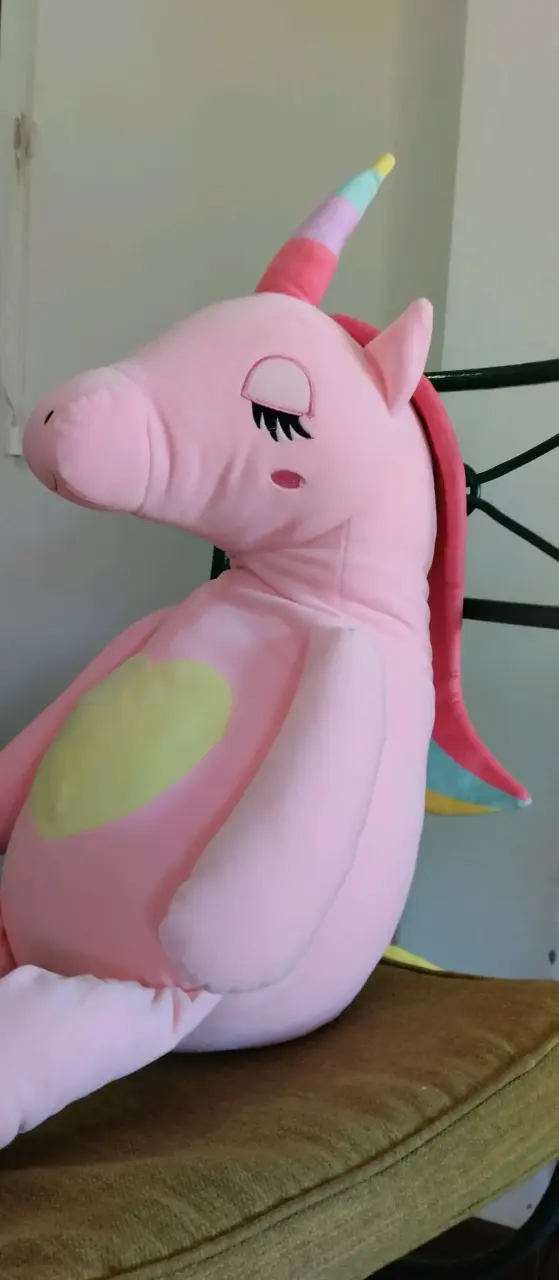 Peluche unicornio rosa grande - 5