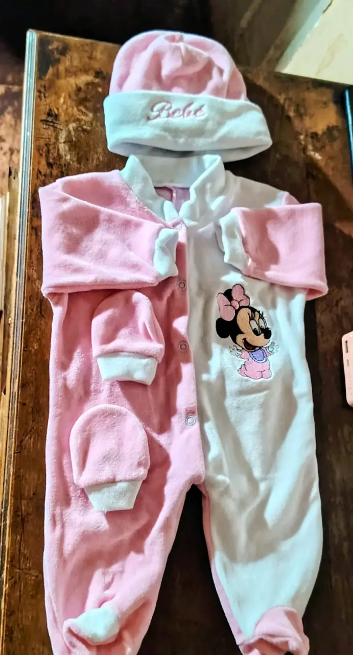 Conjunto de bebé Minnie rosa - 1