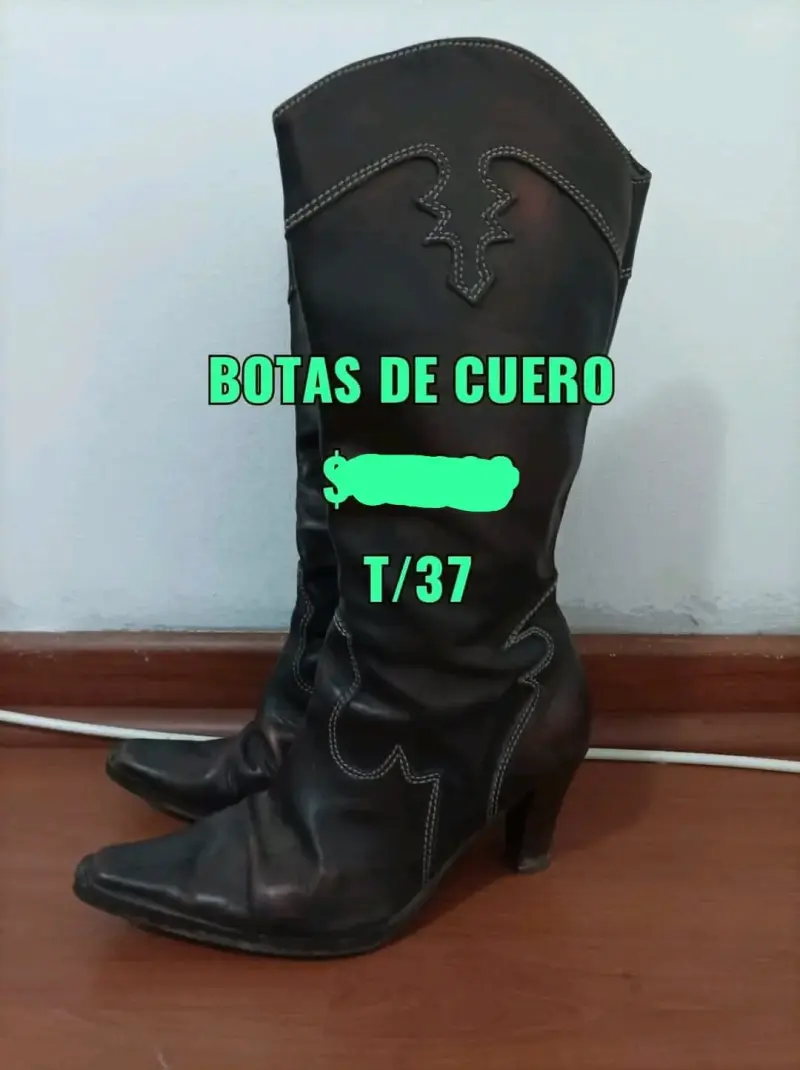 Botas de cuero negras
