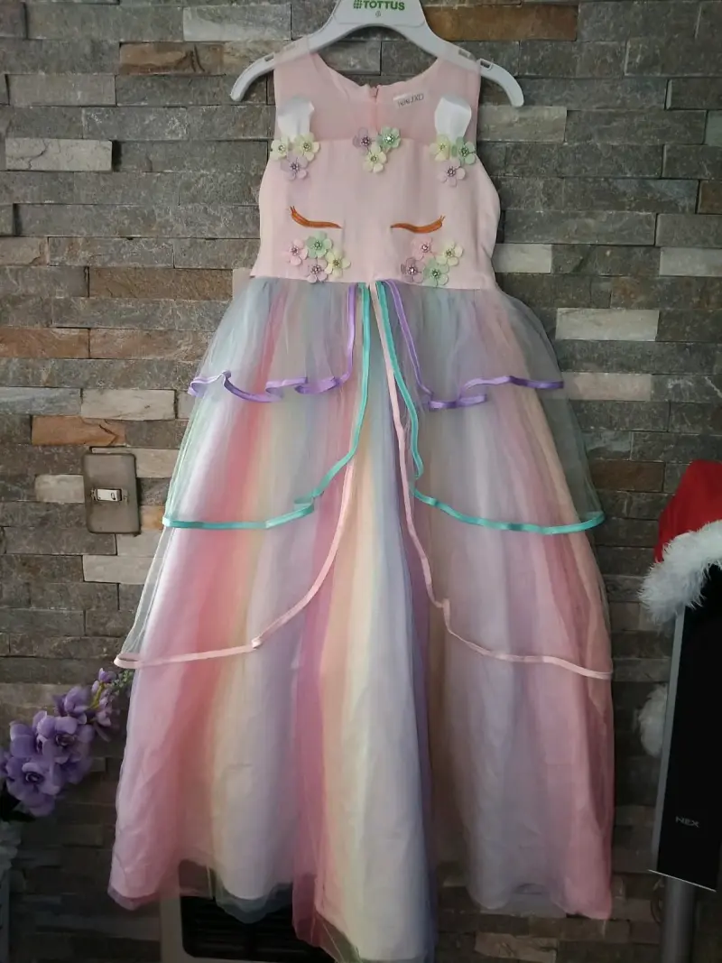 Vestido infantil arcoíris