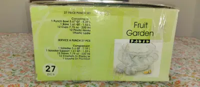 Ponchera de vidrio con tazas y cucharón. - miniatura 6