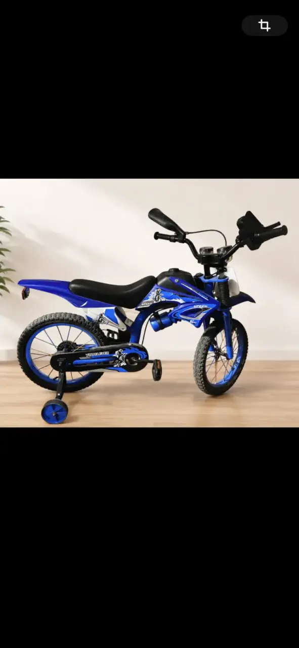 Bicicleta infantil azul con ruedas