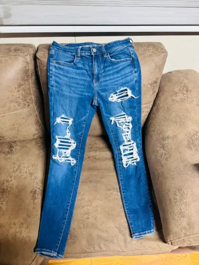 Jeans desflecados azul - miniatura 1