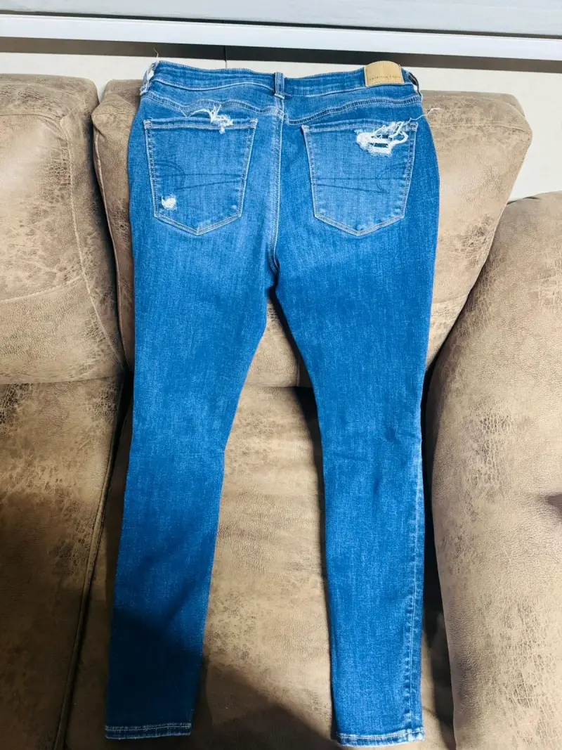 Jeans desflecados azul - 3