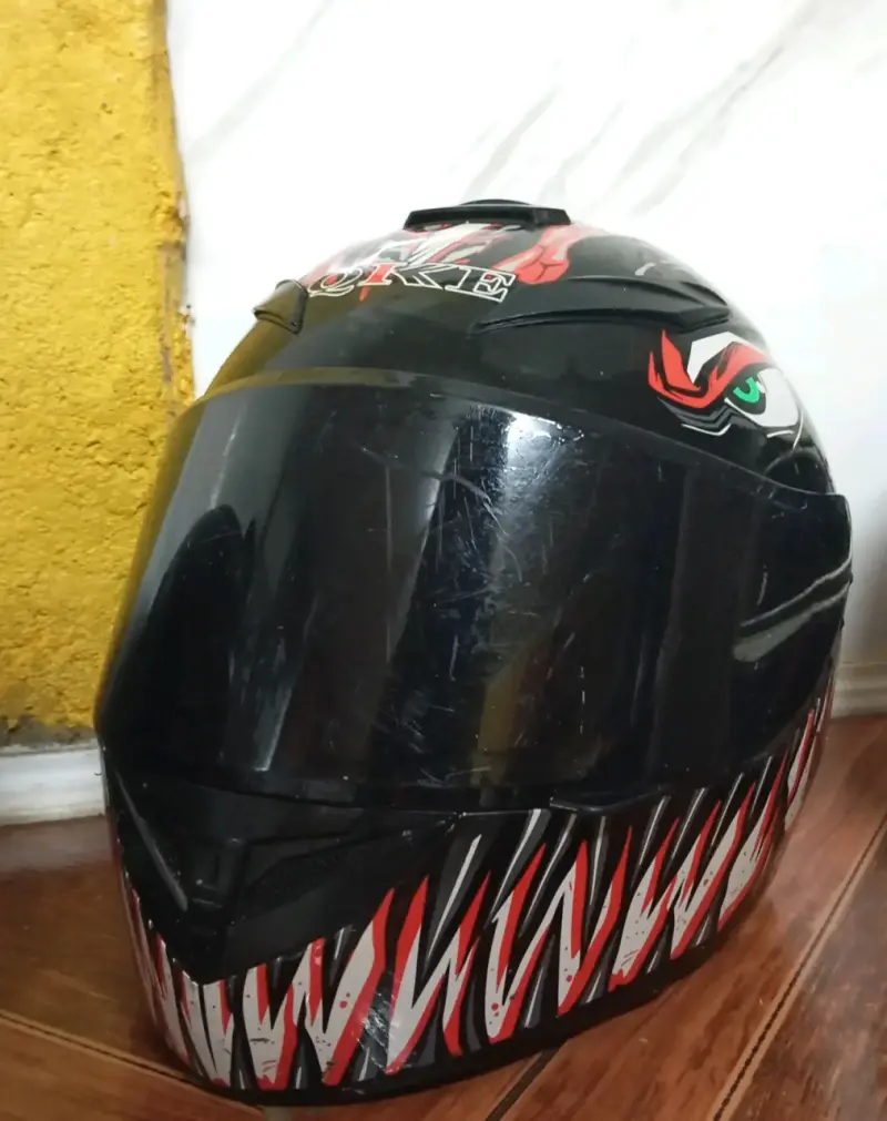 Casco de moto Shiro negro con rojo - 2