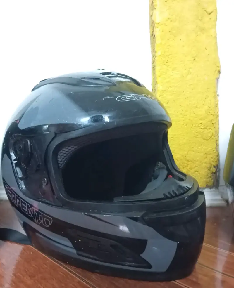 Casco de moto Shiro negro con rojo - 3