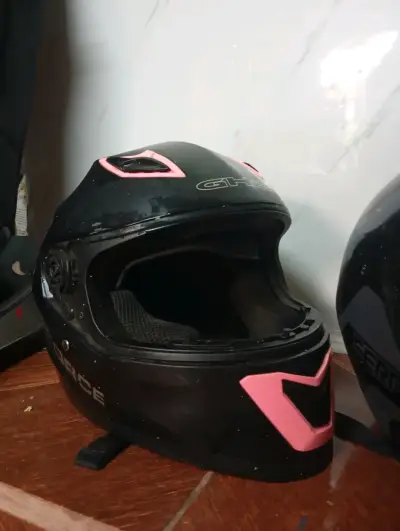 Casco de moto Shiro negro con rojo - miniatura 4