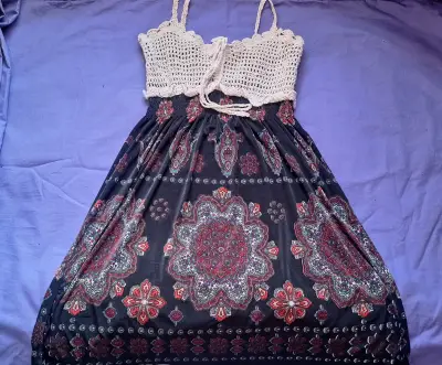 Vestido bohemio con detalle tejido - miniatura 1