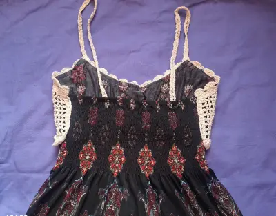 Vestido bohemio con detalle tejido - miniatura 3