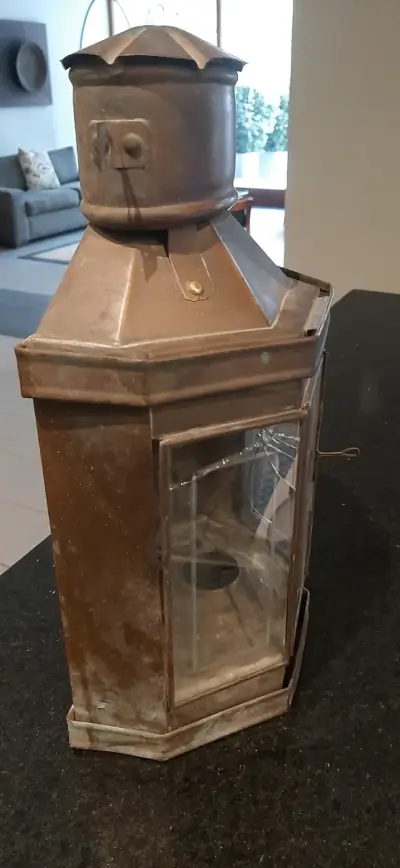Lámpara de cobre antigua - miniatura 4