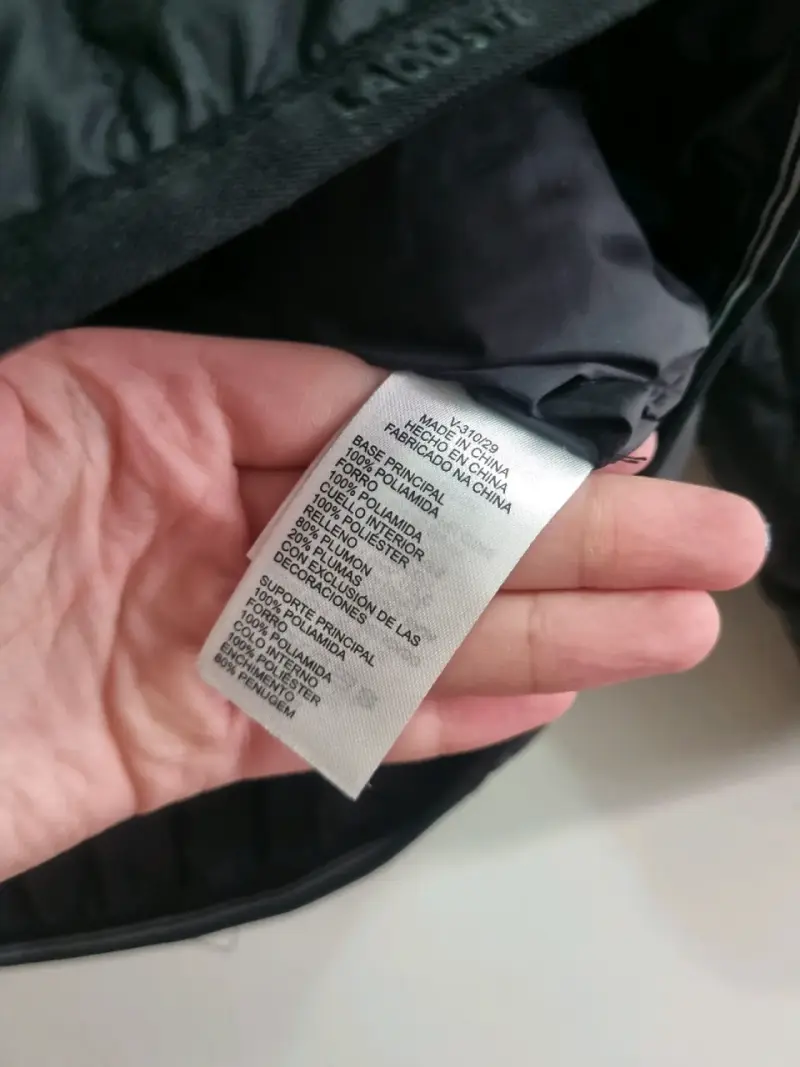 Chaqueta negra acolchada Lacoste, - 3