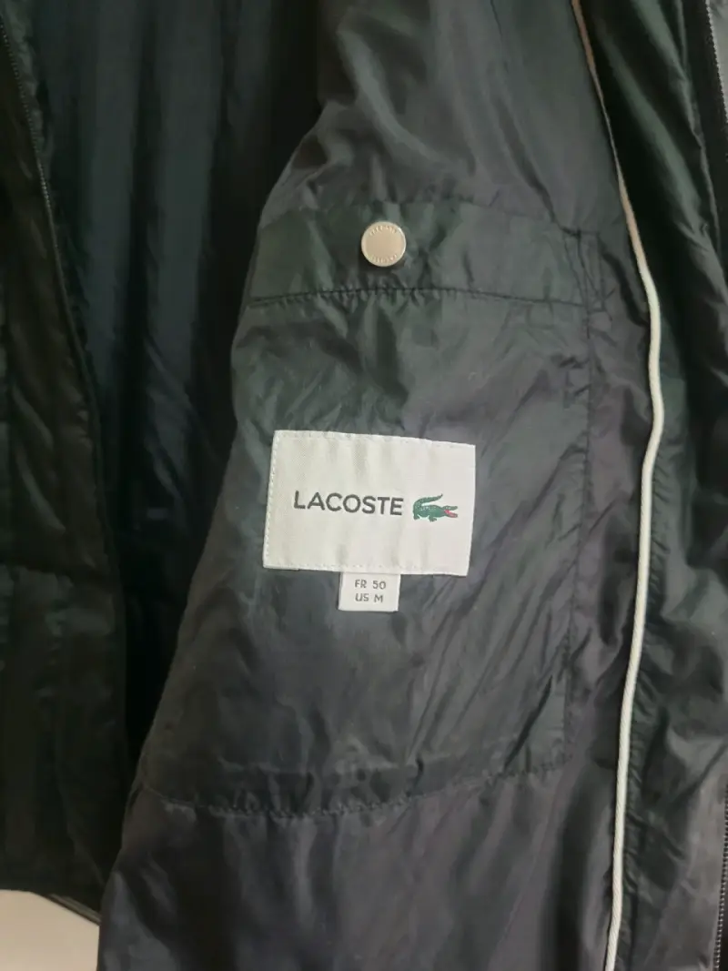 Chaqueta negra acolchada Lacoste, - 4
