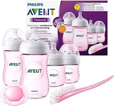 Set de mamaderas Philips Avent rosado