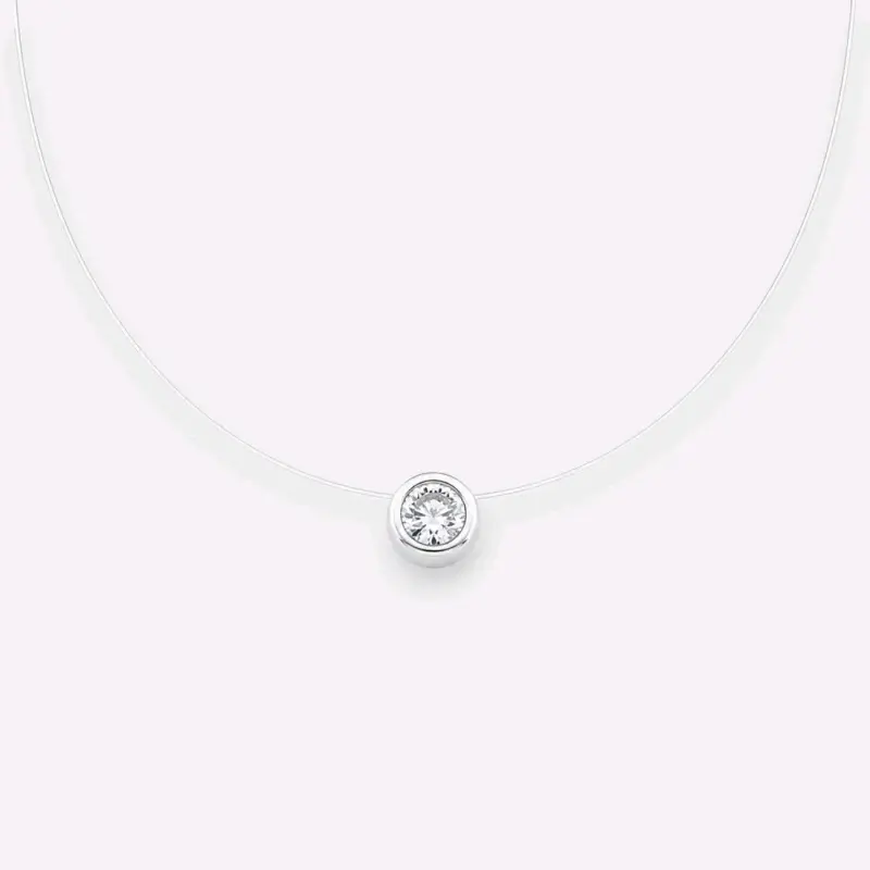 Collar minimalista con colgante de cristal