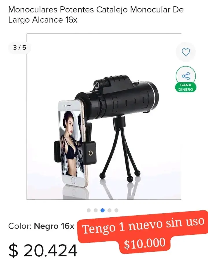 Monocular potente 16x negro
