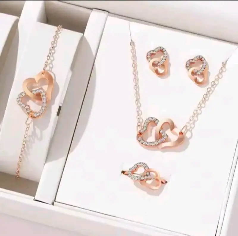 Set de joyería brillante plateado - 3