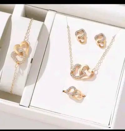 Set de joyería brillante plateado - miniatura 4