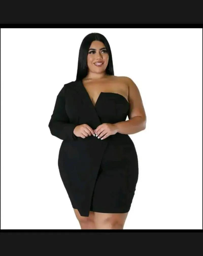 Vestido negro un hombro - 1