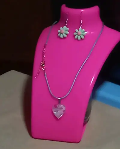 Set de collar y aretes florales - miniatura 4