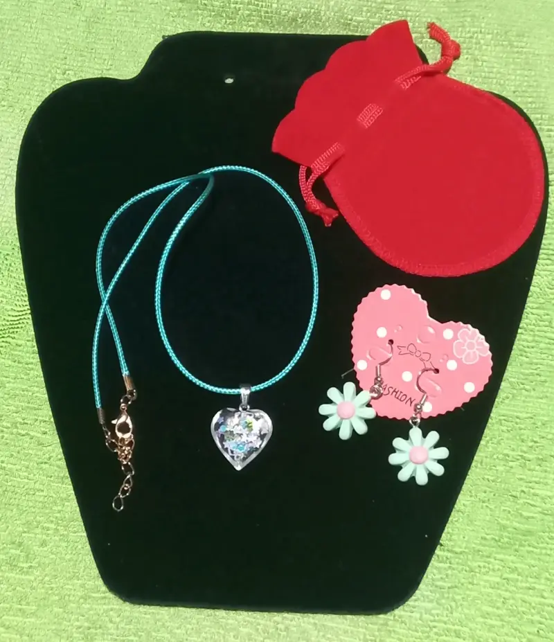 Set collar y aros rosas - 4