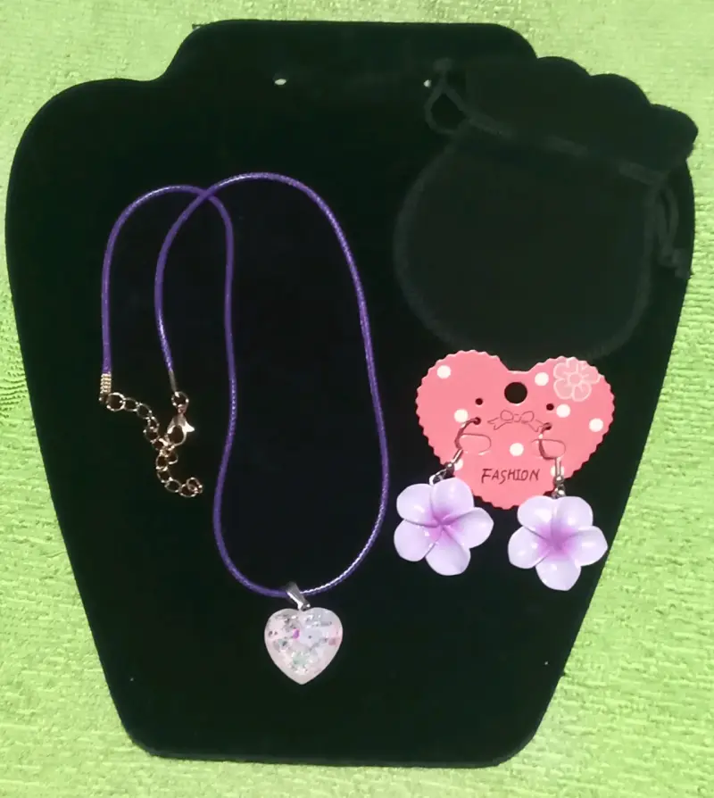 Set collar y aros rosas - 5