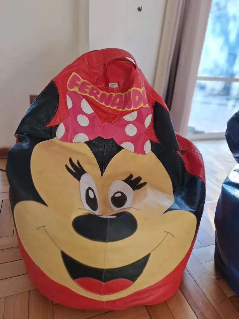 Pouf infantil Minnie Mouse rojo - 1
