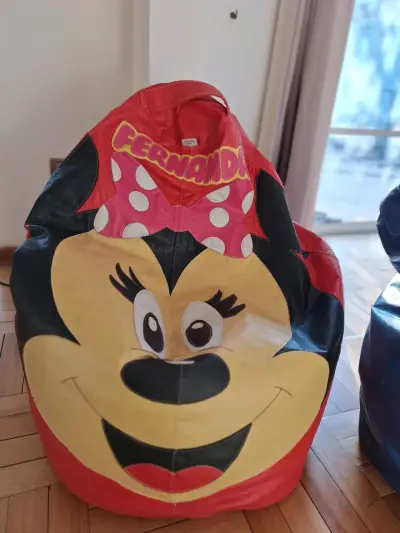 Pouf infantil Minnie Mouse rojo - miniatura 1