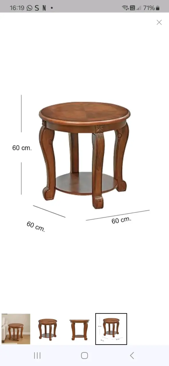 Mesa lateral redonda de madera - 1