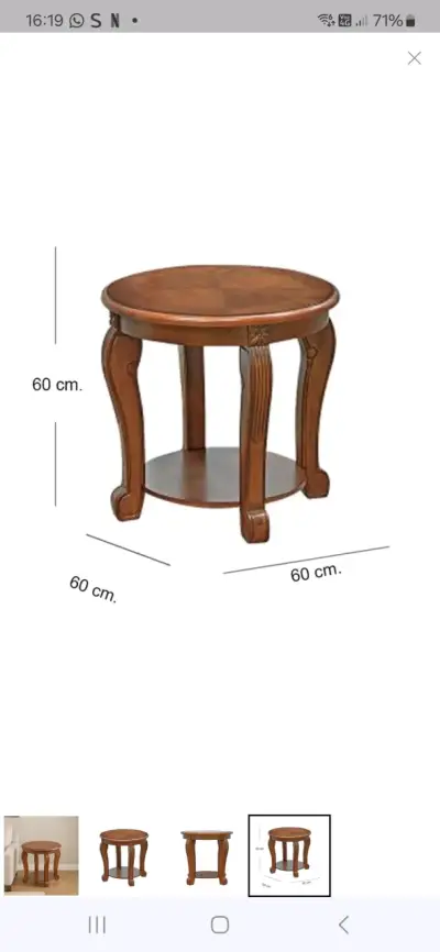 Mesa lateral redonda de madera - miniatura 1