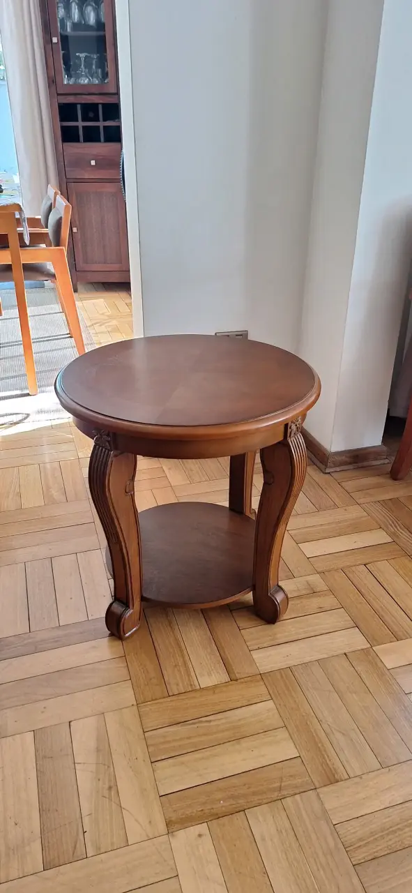 Mesa lateral redonda de madera - 4