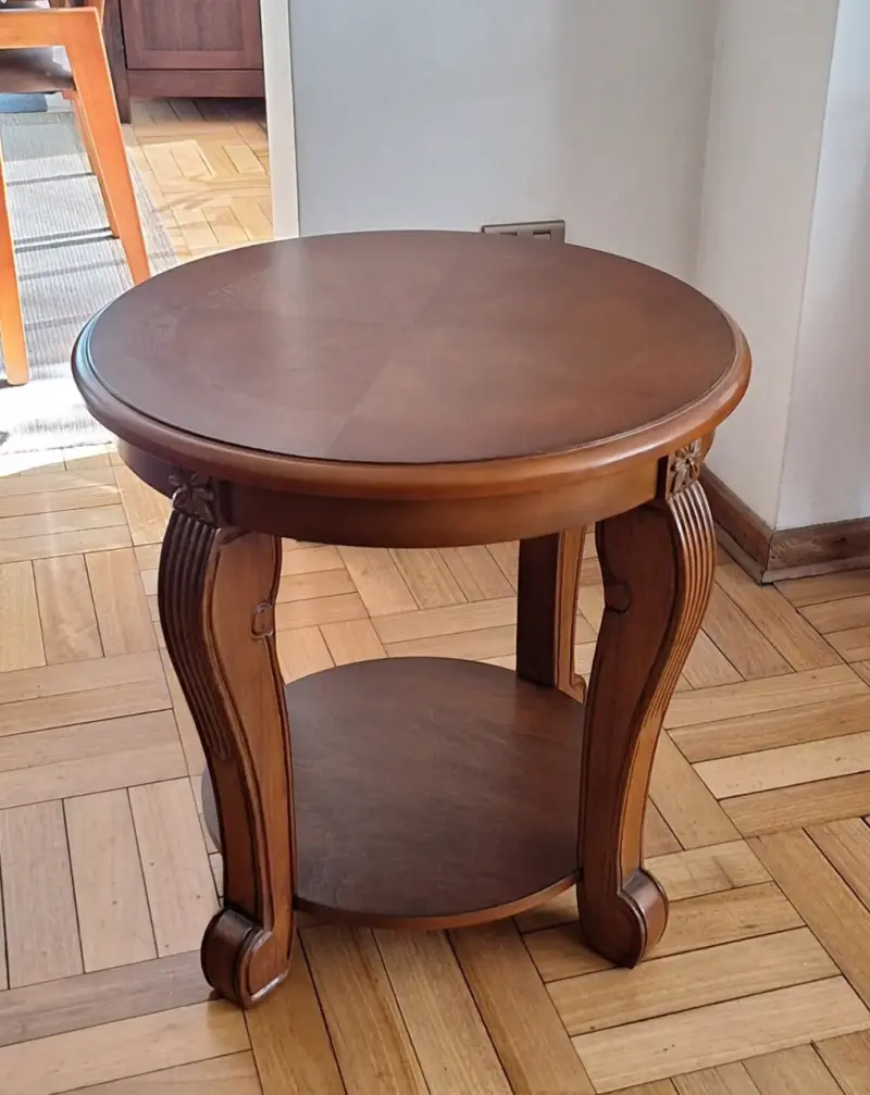 Mesa lateral redonda de madera - 5