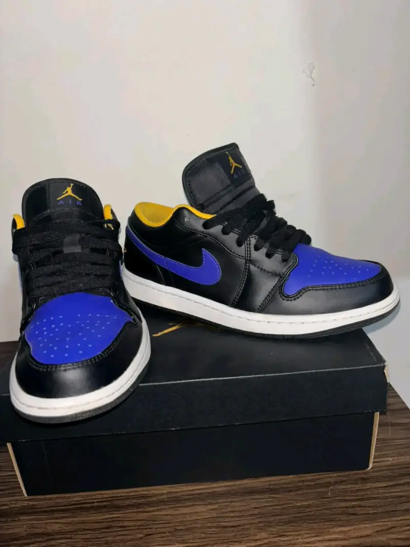 Zapatillas deportivas negras y azules - 6