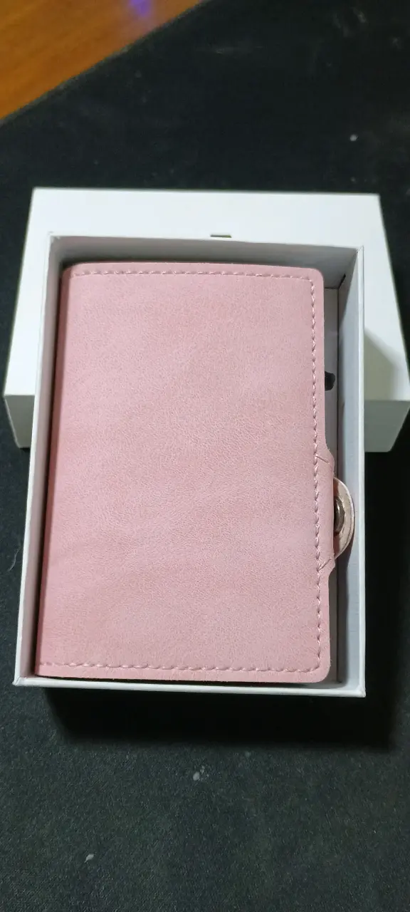 Billetera femenina rosa con protección RFID - 1