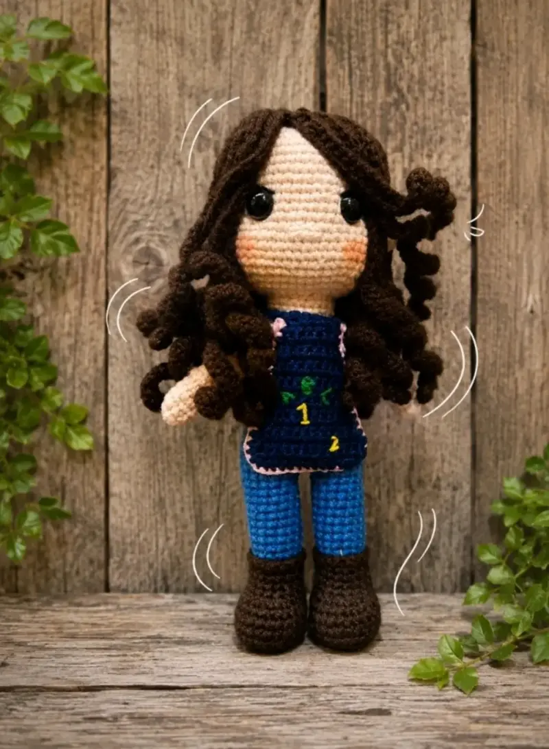 Muñeca amigurumi hecha a mano