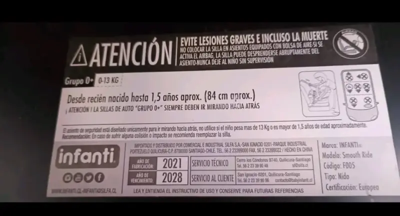 Silla de auto para bebé marca INFANTI - 4