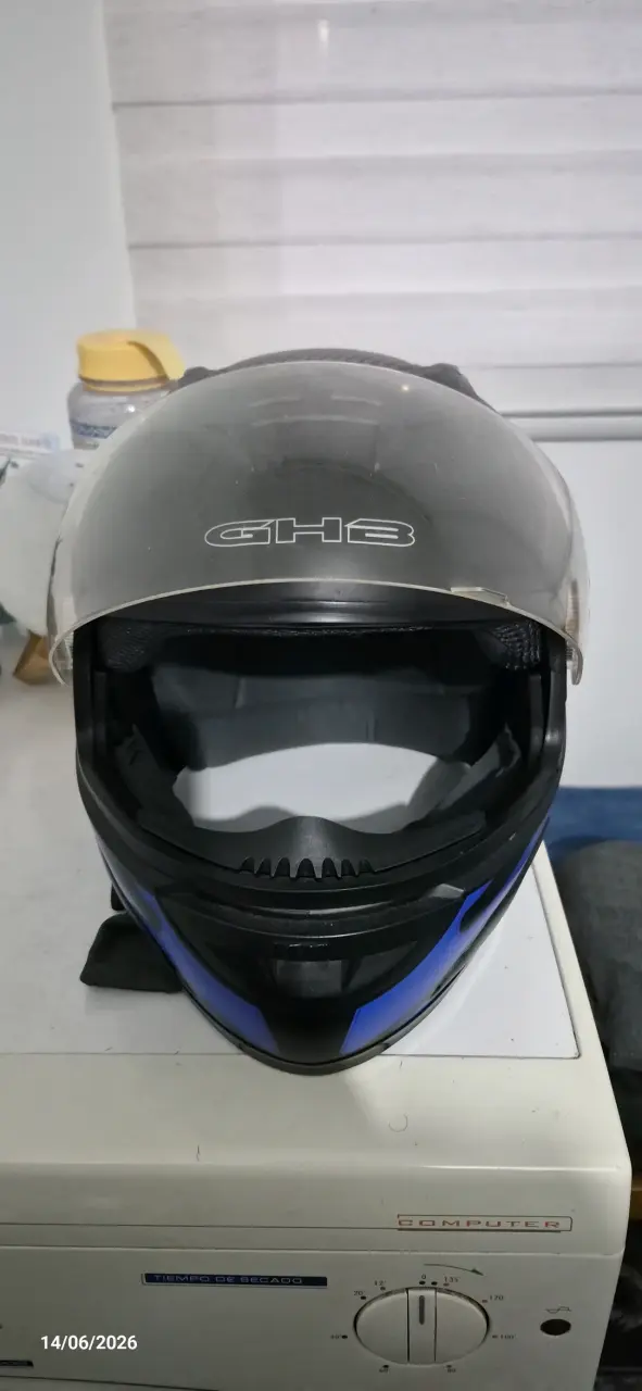 Casco integral negro y azul, certificado - 2